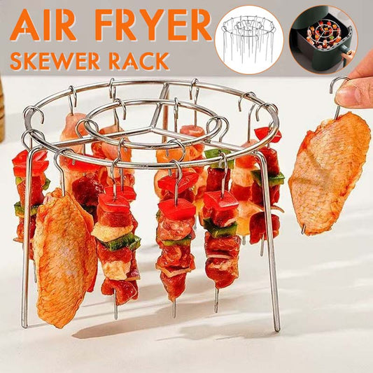 🔥Airfryer-spiesenrek | 360° gelijkmatig garen, knapperig en sappig! 🍢